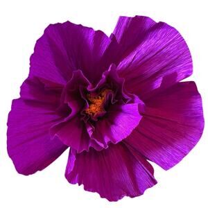 Mejoy Crepe Paper Flowers Decoration Purple Set of 6 Varied Sizes